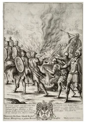 Wenceslaus Hollar - Troijalaiset polttavat kuolleensa (osavaltio 2)